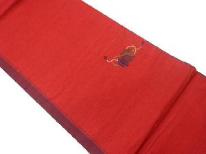 作家物　手織り紬隠れ蓑模様織出し袋帯